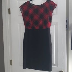 Mid length black and red dress by Alyx Limited